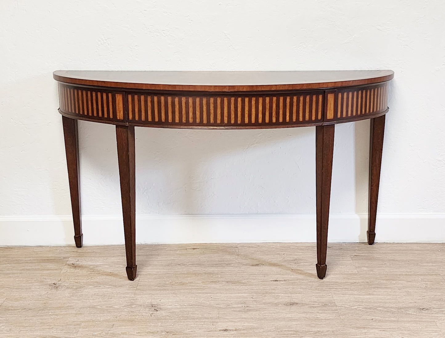 Ethan Allen Demilune Console Table-Federal Style Newman Entry Table-Solid Wood Ethan Allen