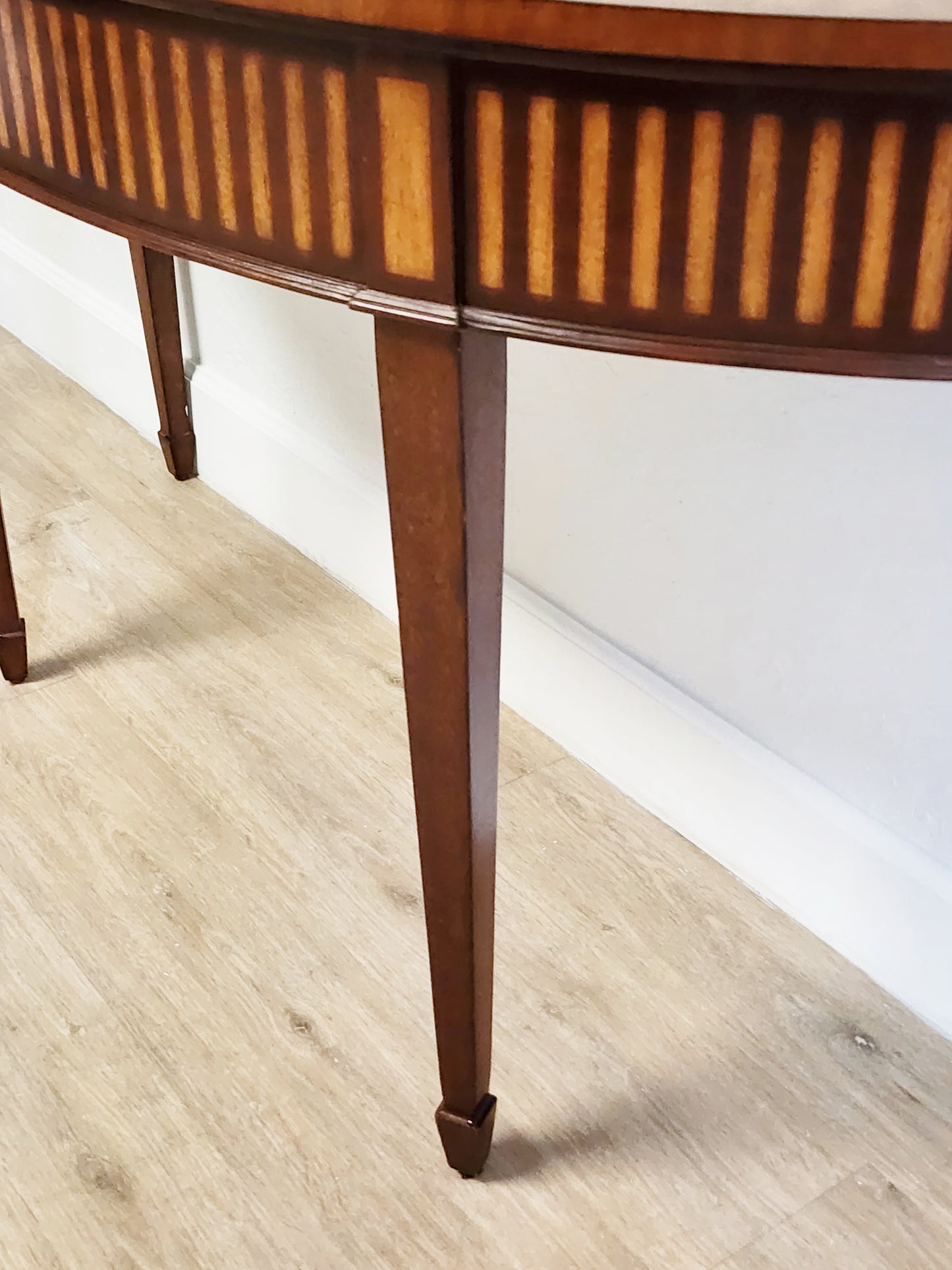 Ethan Allen Demilune Console Table-Federal Style Newman Entry Table-Solid Wood Ethan Allen