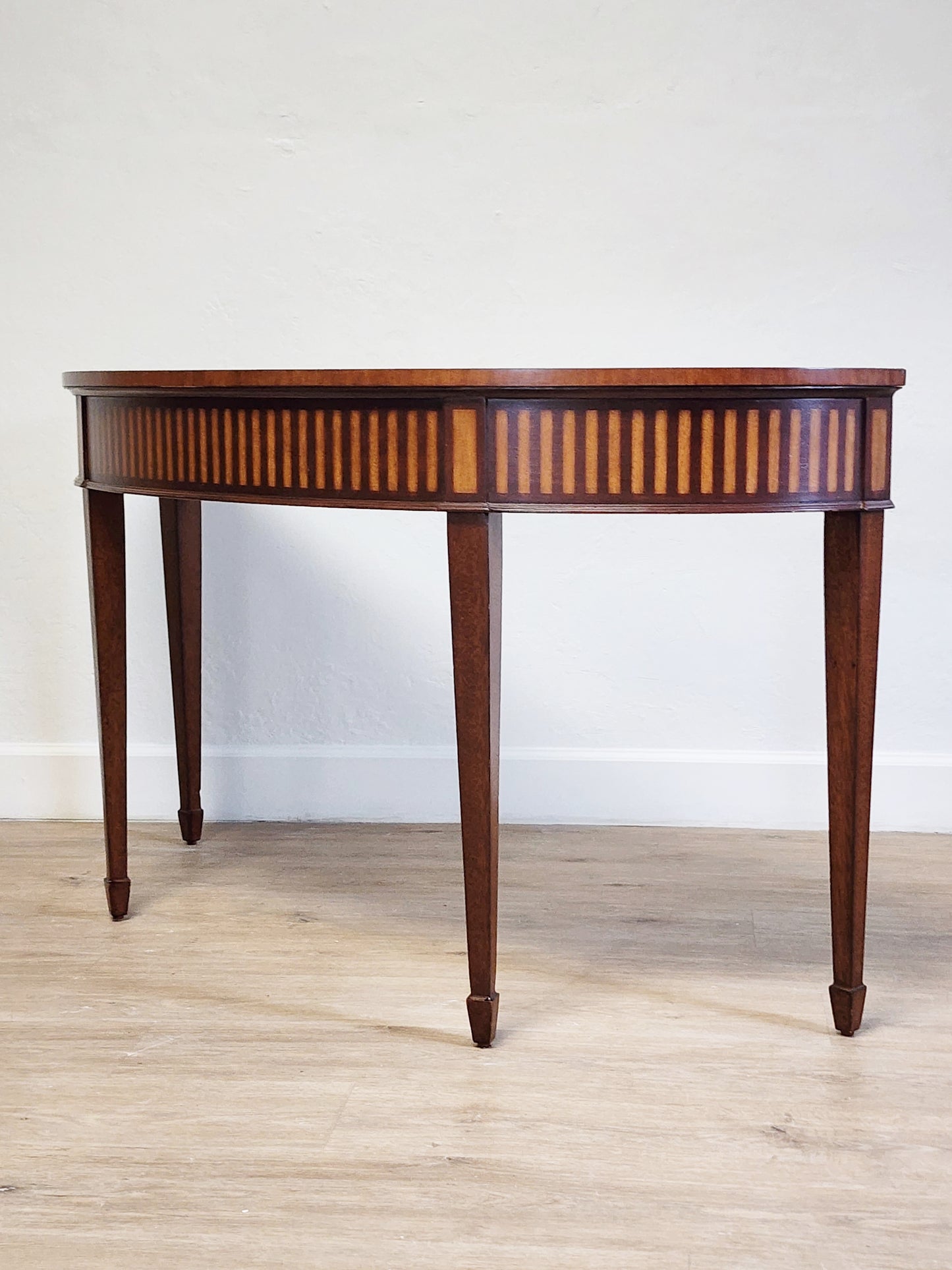 Ethan Allen Demilune Console Table-Federal Style Newman Entry Table-Solid Wood Ethan Allen