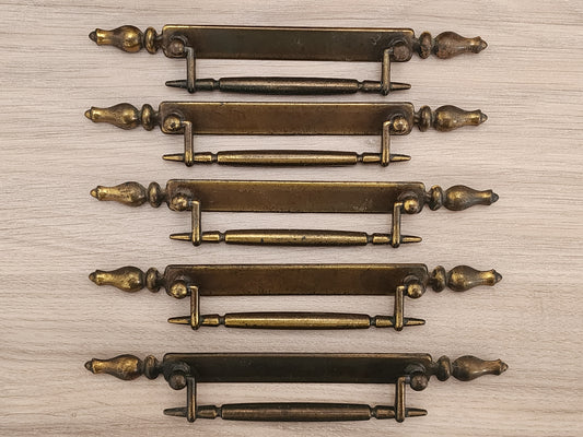 5 MCM Drawer Pulls-Retro 7.5 Inch, 4 Inch Hole Centers-Carlton House