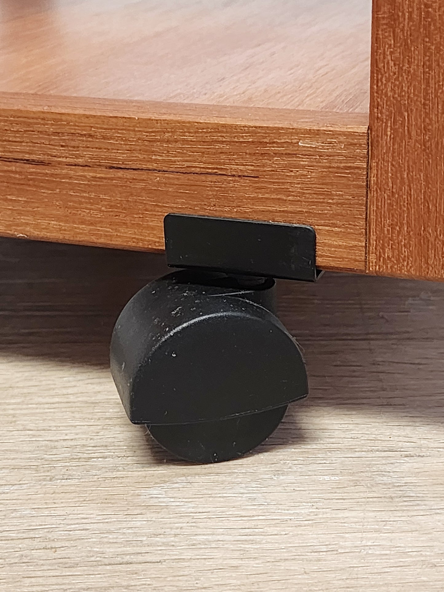 Vintage Danish Teak Rolling Table Magazine Rack w/ HEMP Sling FBJ MOBLER Denmark