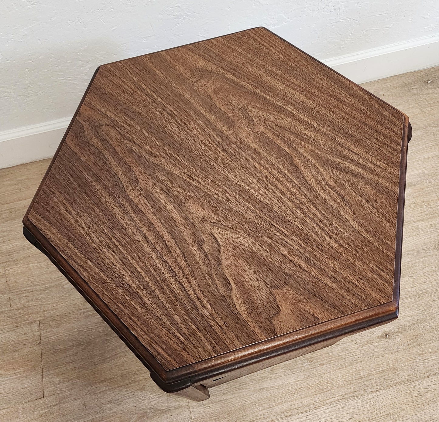 Lane MCM Hexagonal Side Cabinet Table-Walnut Lane Altavista Low End Table