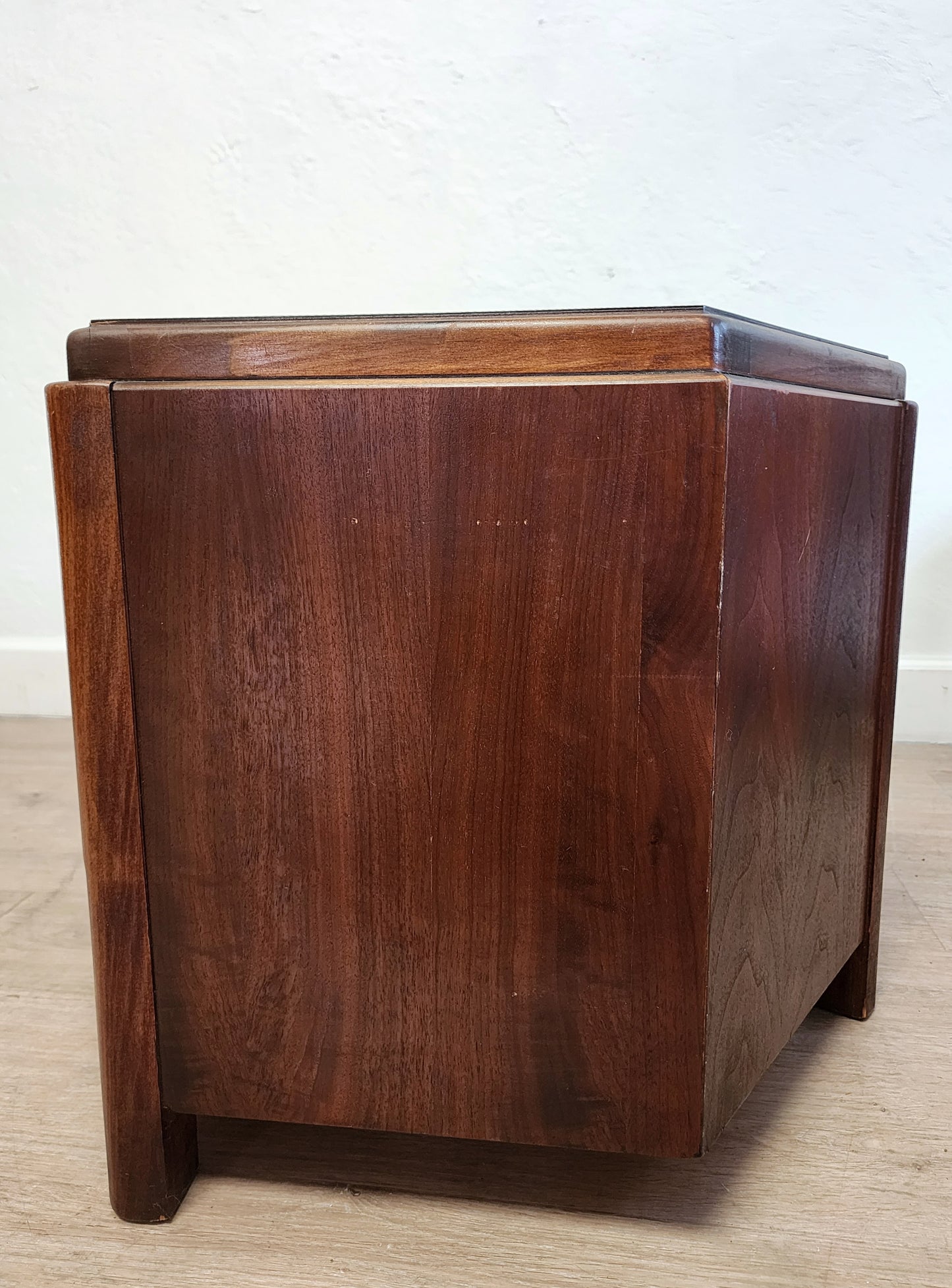 Lane MCM Hexagonal Side Cabinet Table-Walnut Lane Altavista Low End Table