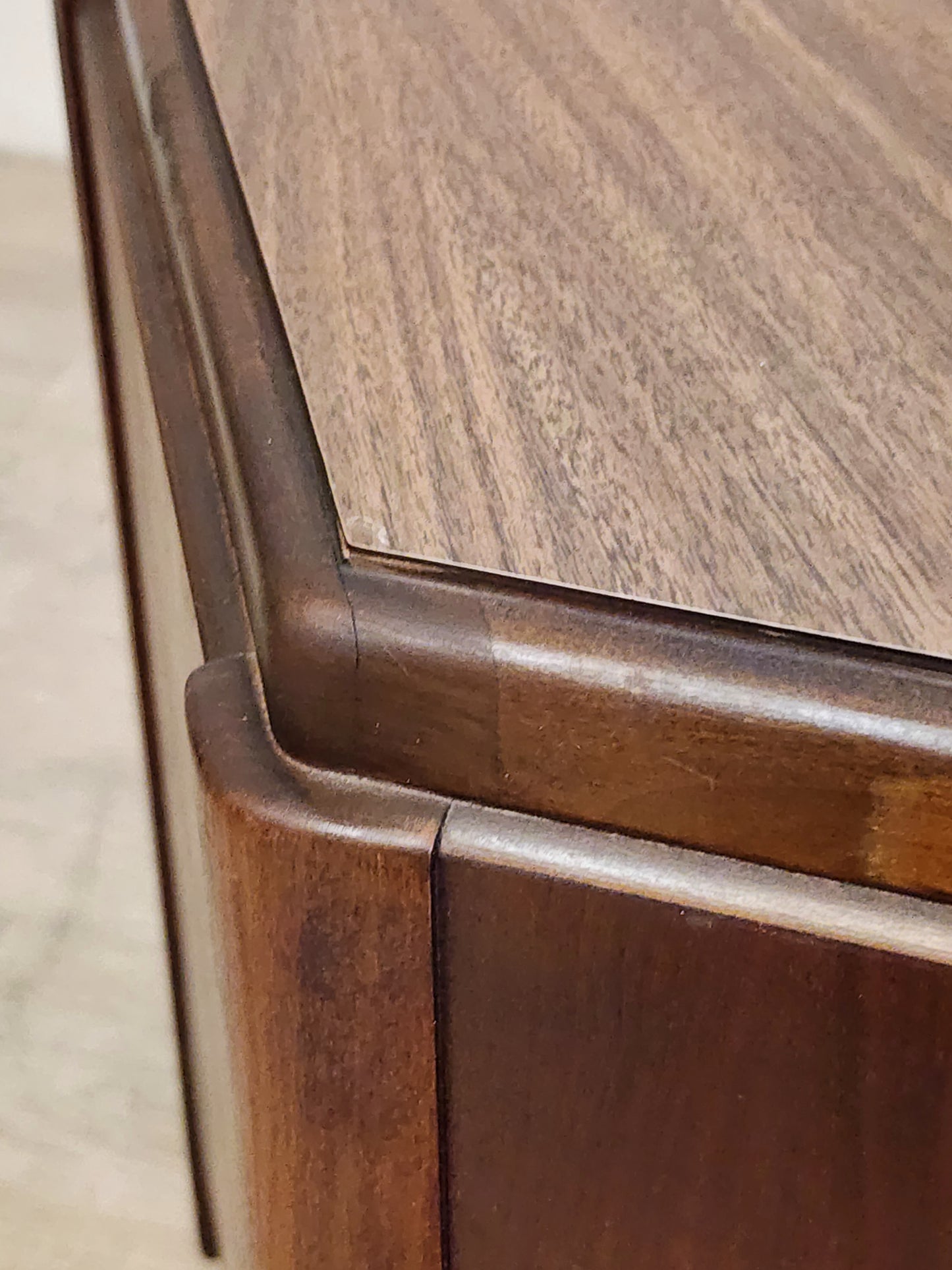 Lane MCM Hexagonal Side Cabinet Table-Walnut Lane Altavista Low End Table