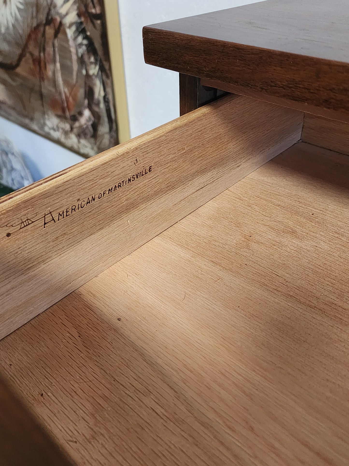 MCM American of Martinsville Sculptural Solid Wood Console-Dresser or Tall Chest