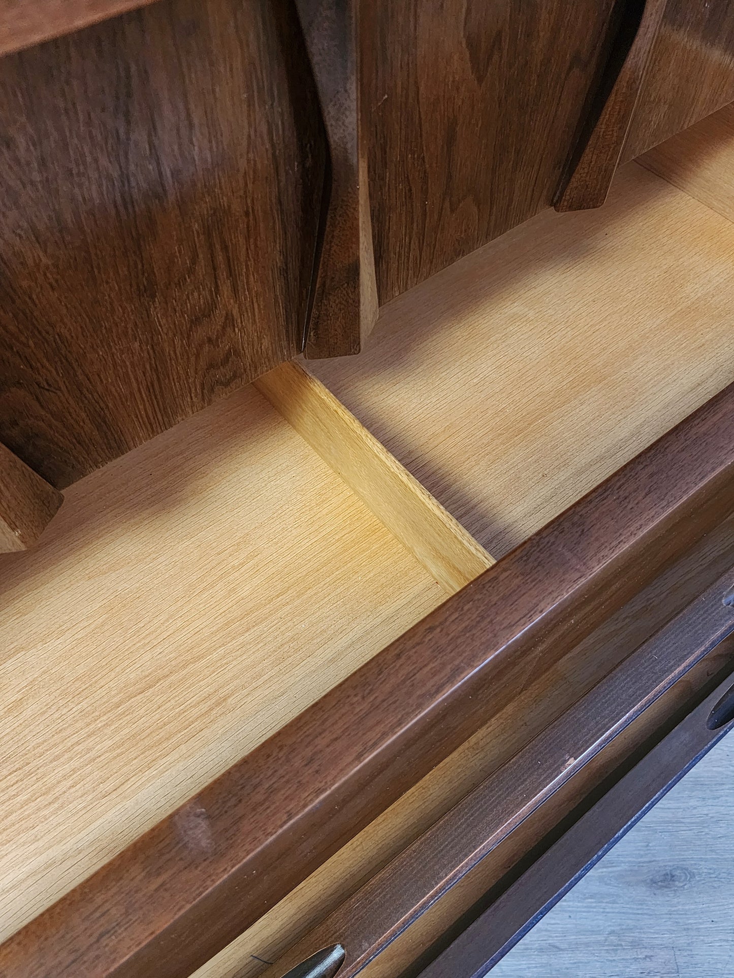 MCM American of Martinsville Sculptural Solid Wood Console-Dresser or Tall Chest