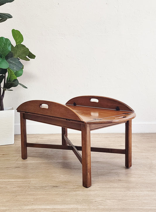 Ethan Allen Butler Table-Vintage Solid Wood Vintage  Rustic Coffee Table