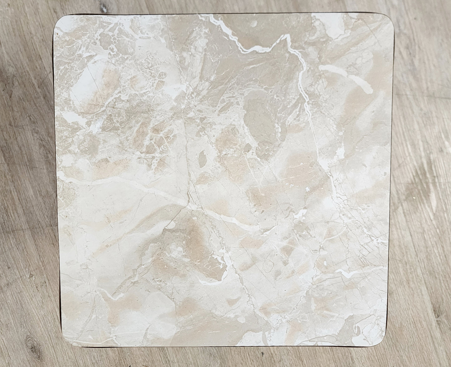 MCM Taper Leg Small Table-Atomic Plant Stand-Faux Marble Retro Low Side Table