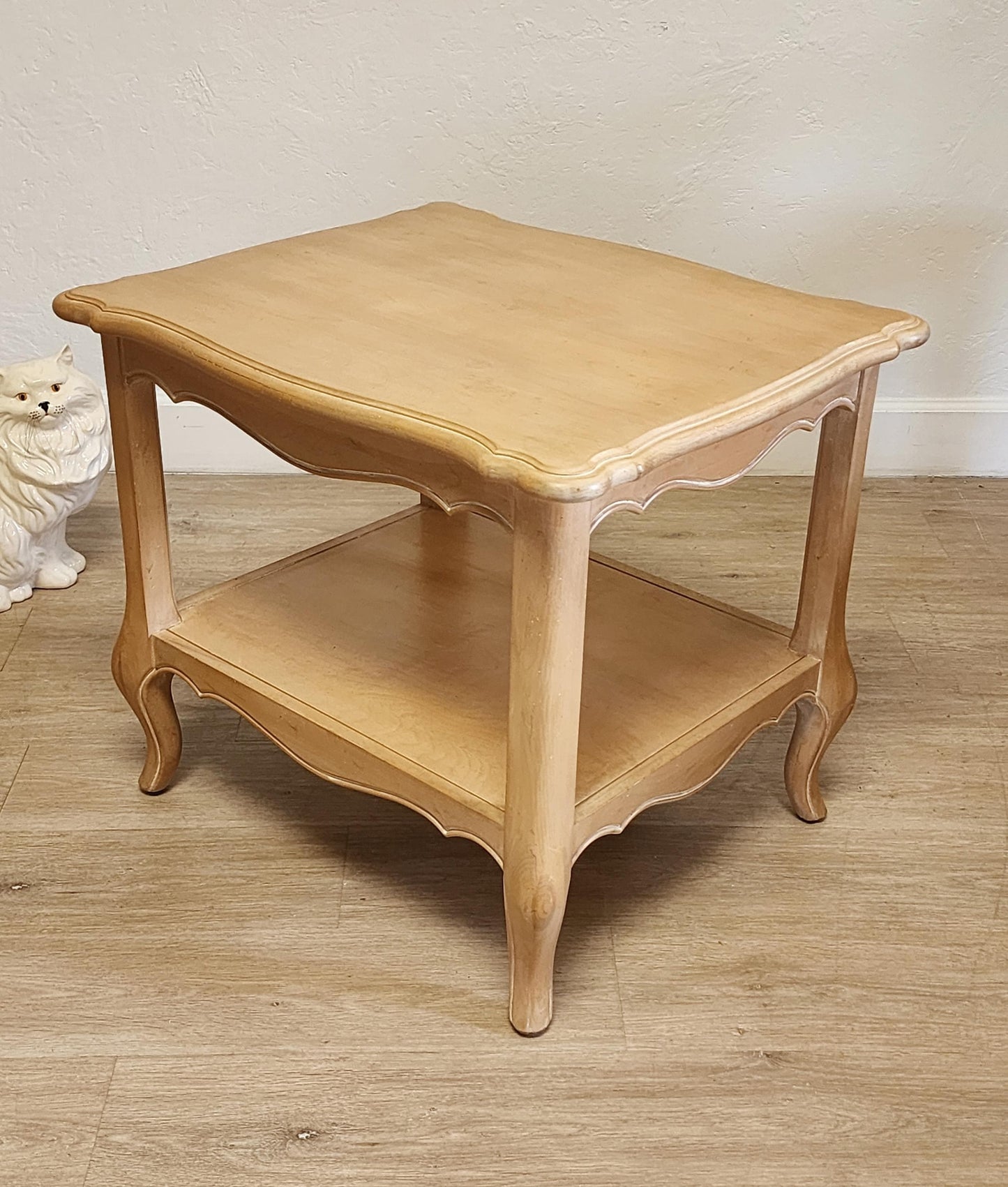 Ethan Allen Bisque French Country End Table-Farmhouse Ethan Allen 2 tier Nightstand 26-8304-270