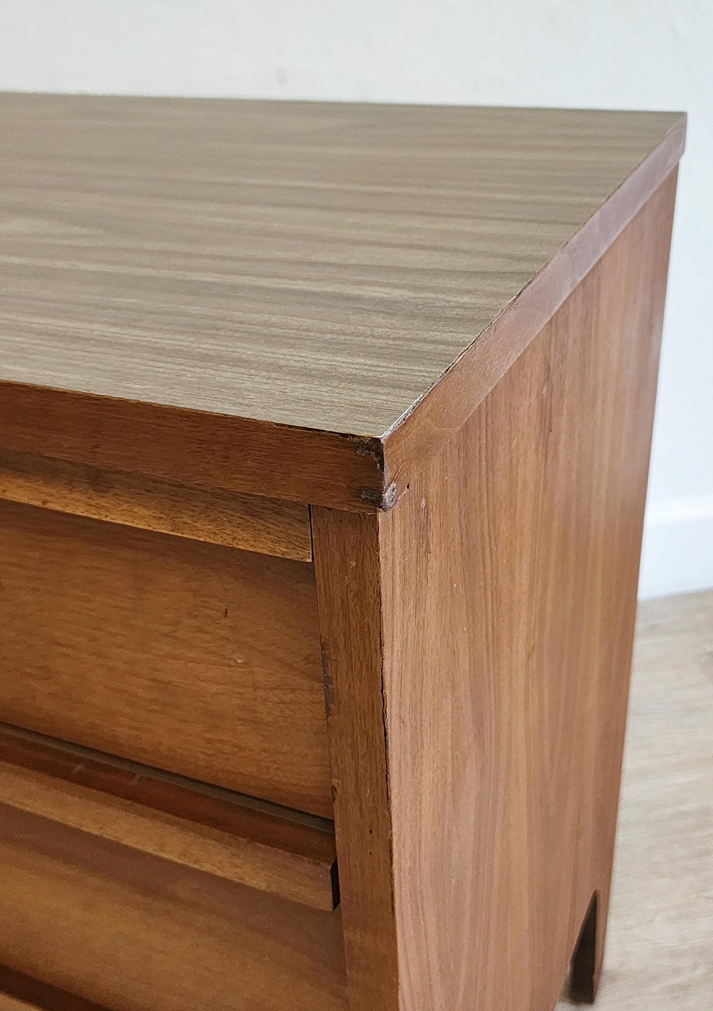 Johnson-Carper Fashion Trend Dresser & Low Chest Set-MCM 1960s Sculpted Solid Wood Bedroom 2 Pieces