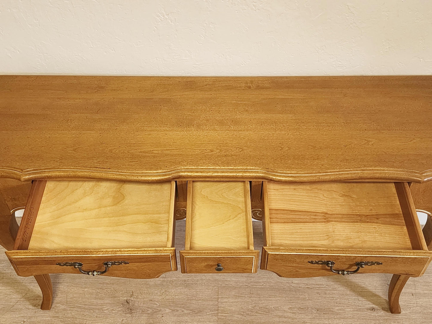 Ethan Allen Country French Console Table, Vintage Farmhouse Sofa Table, 26-9201 Finish 246