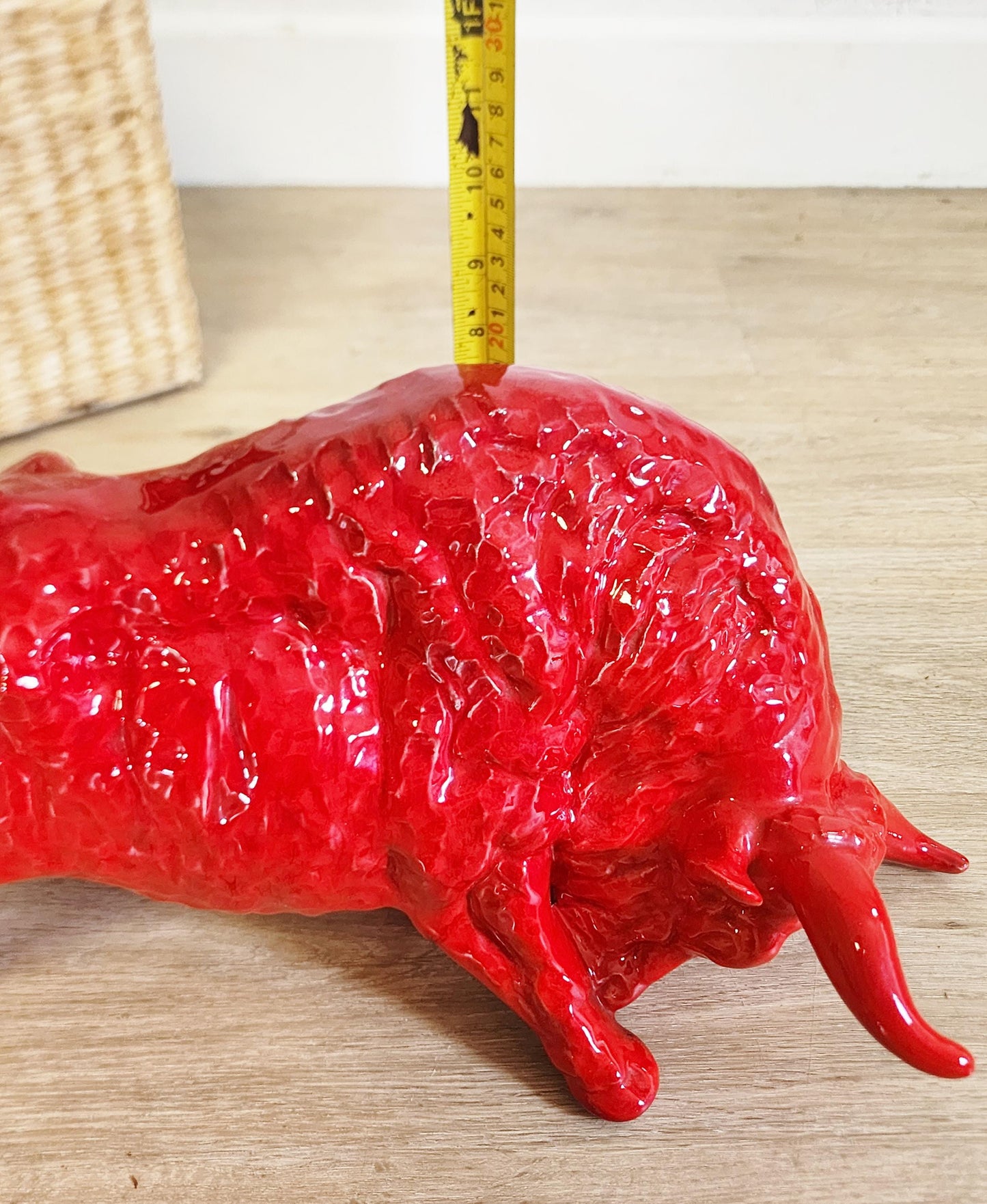 MCM Red Ceramic Bull-Choice of Two-Vintage LARGE Royal Haeger Style Charging Bull, Standing Bull Art, Red Sculpture EXCELLENT