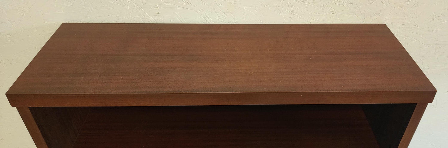 MCM Atomic Floor Shelf | Taper Leg Glass Door Vintage Display Shelf | Retro Bookshelf Cabinet