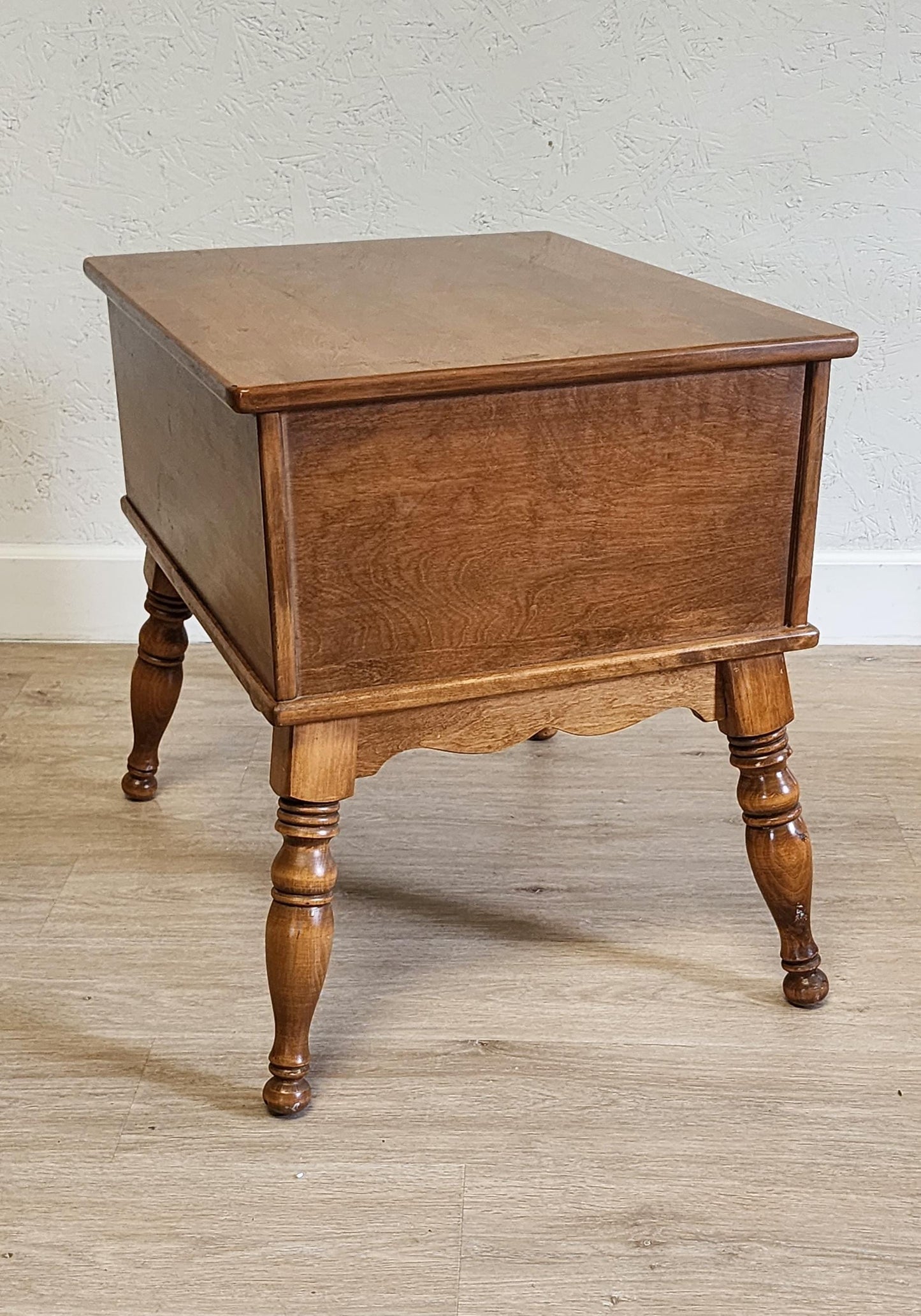 ETHAN ALLEN Early American End Table | 2 Drawer 10-8587 Solid Maple & Birch Colonial Style Table