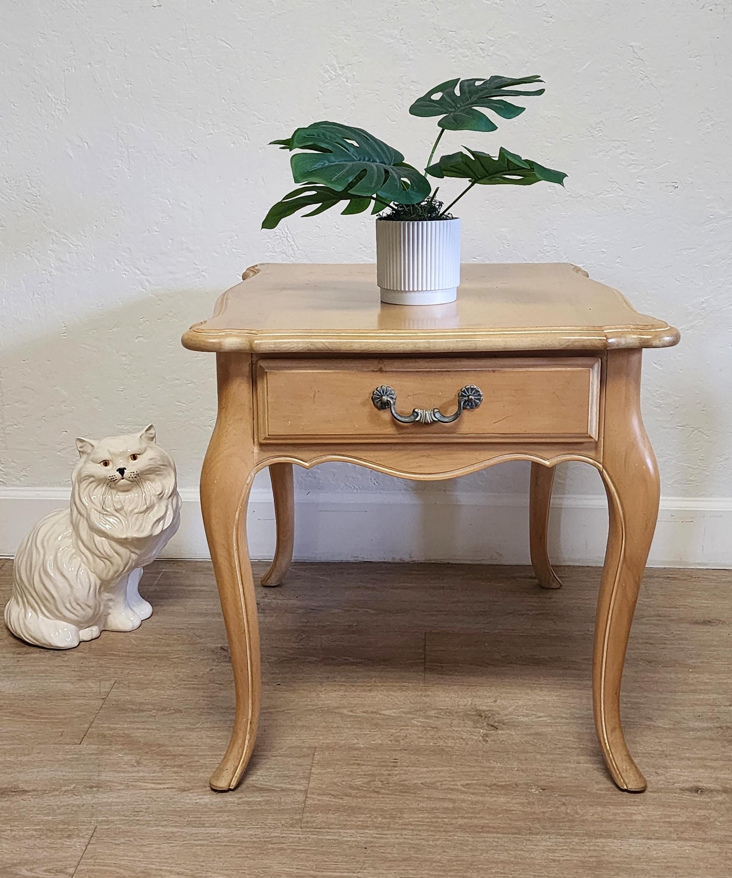 Ethan Allen Bisque Country French One Drawer End Table-Farmhouse Ethan Allen Nightstand 26-8303-270