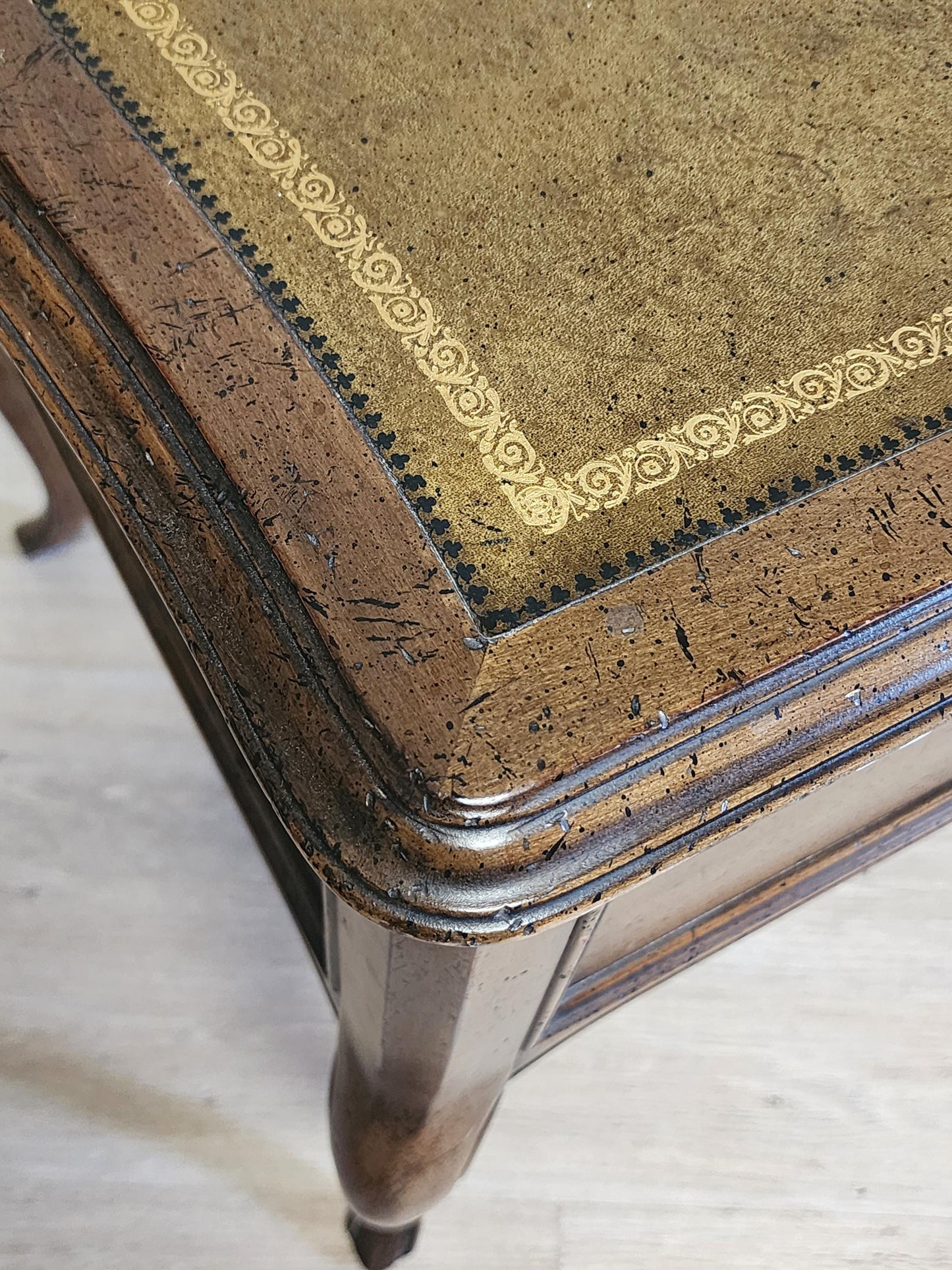 SLIGH Lowry French Writing Desk-Leather Top Vintage Vanity-Custom Finish Available-Petite Desk-Romantic Painted Desk