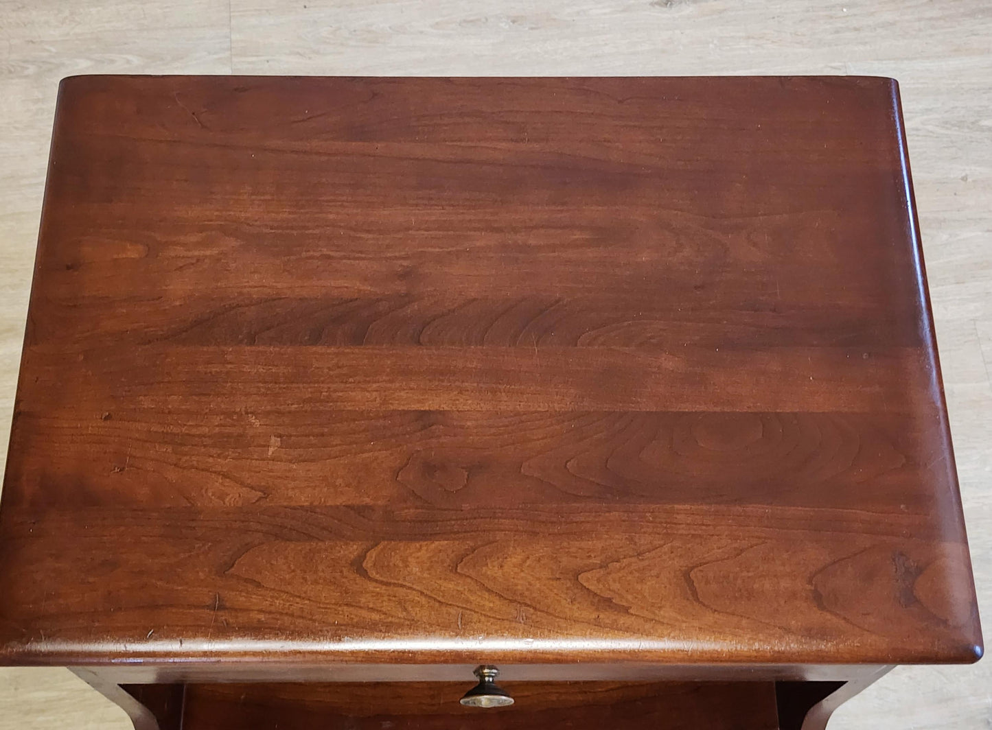 Ethan Allen American Traditional Nightstand Solid Cherry 11-5016 Open Cabinet 2 Drawer Classic End Table