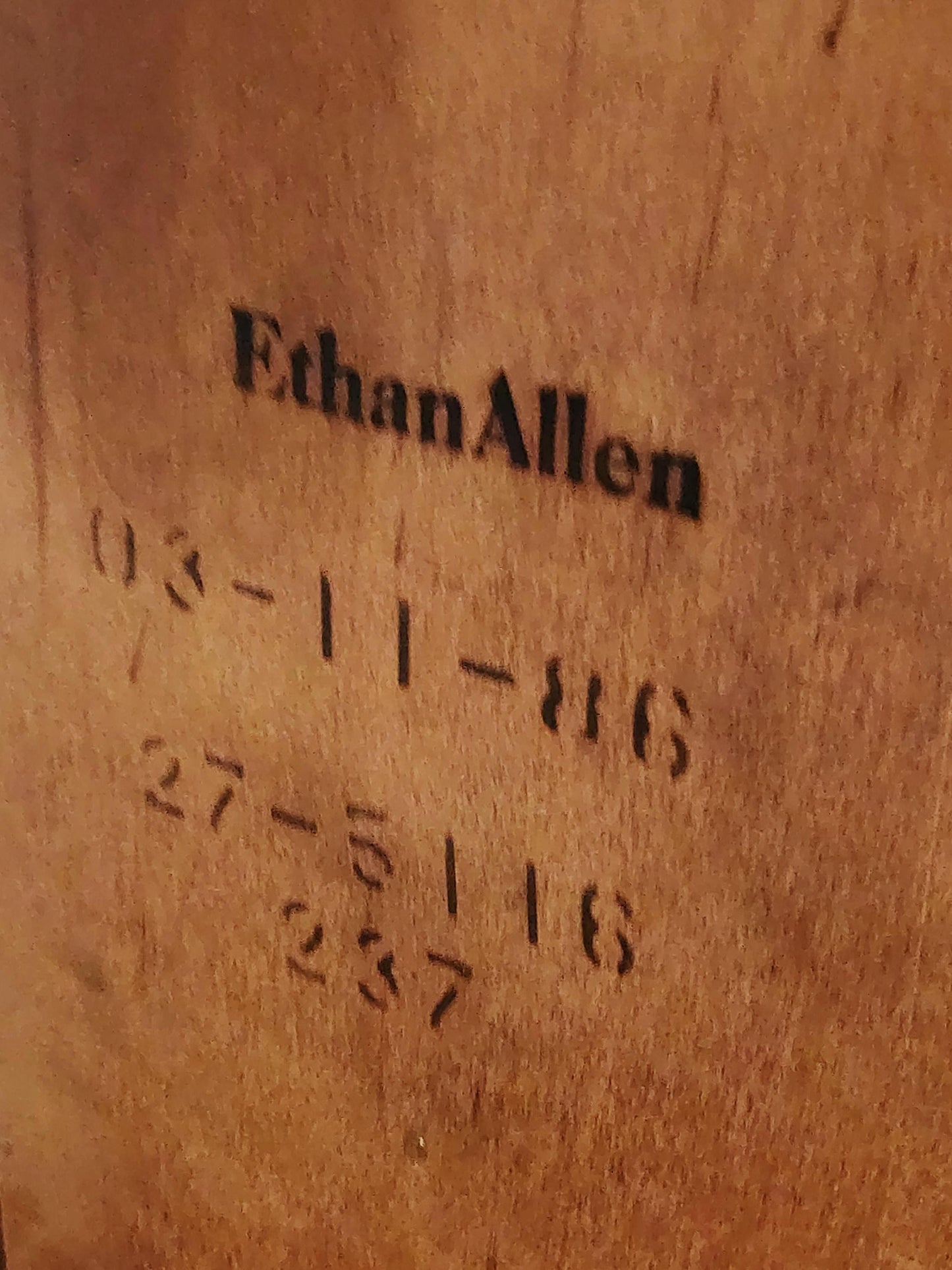 Ethan Allen Campaign Nightstand-Brass & Cherry Vintage Slant Front Campaign Storage End Table Night Stand-27-5116