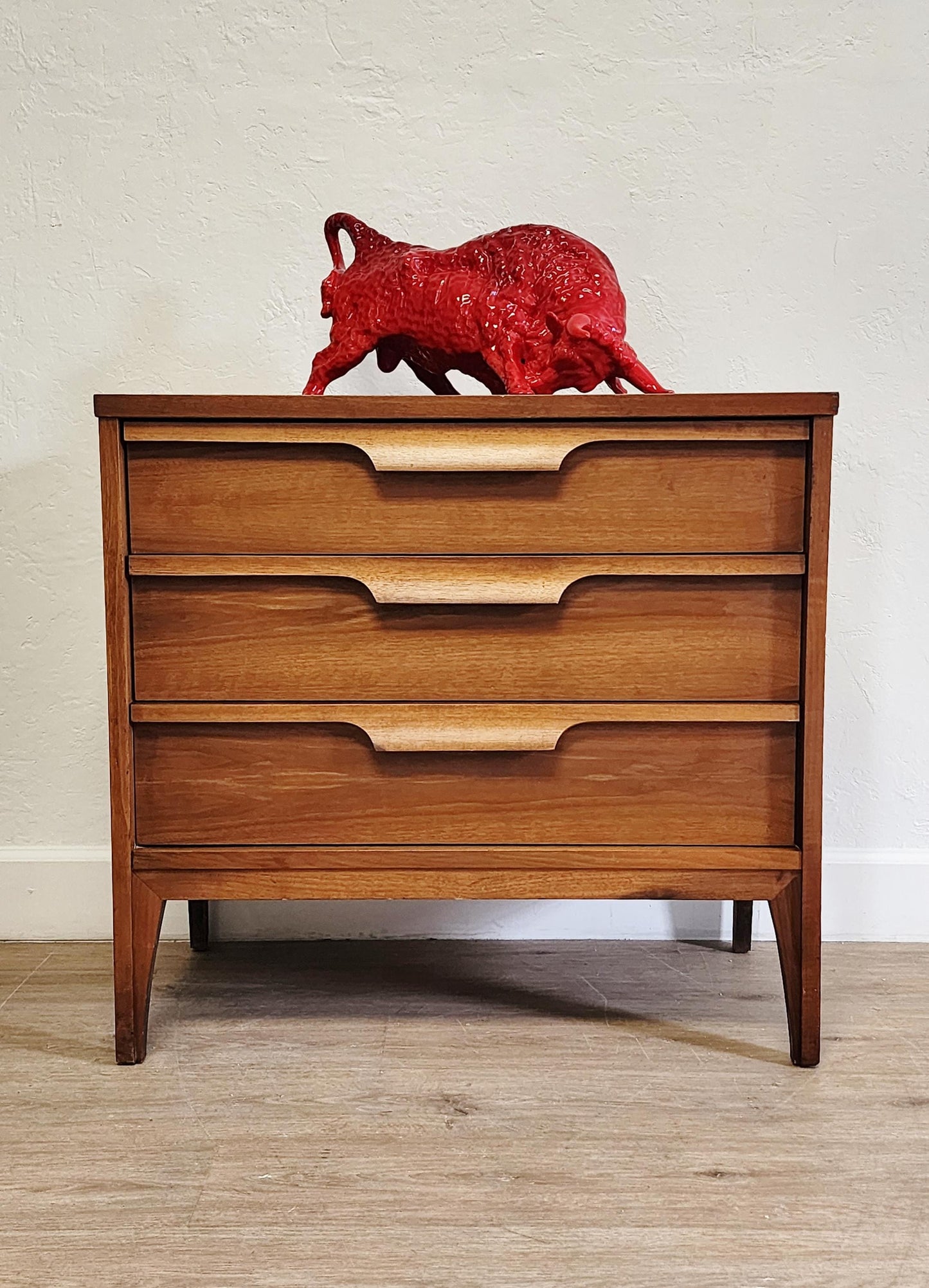 Johnson-Carper Fashion Trend Dresser & Low Chest Set-MCM 1960s Sculpted Solid Wood Bedroom 2 Pieces