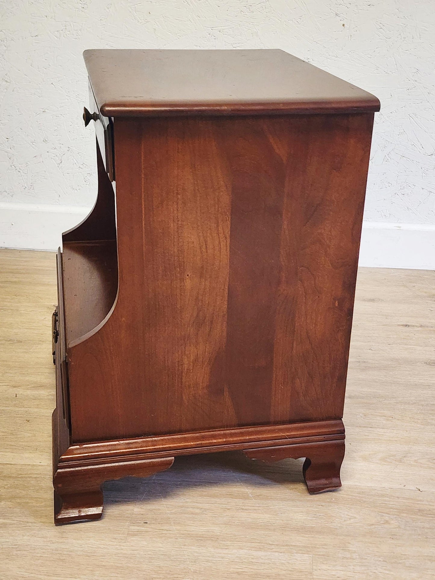 Ethan Allen American Traditional Nightstand Solid Cherry 11-5016 Open Cabinet 2 Drawer Classic End Table
