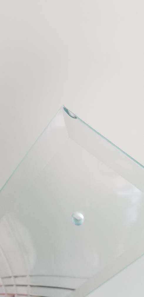 DISCOUNTED Rectangle Beveled Glass Panels-Damaged- Etched Curved Lines Chandelier Panel Replacements-Chips-Defects