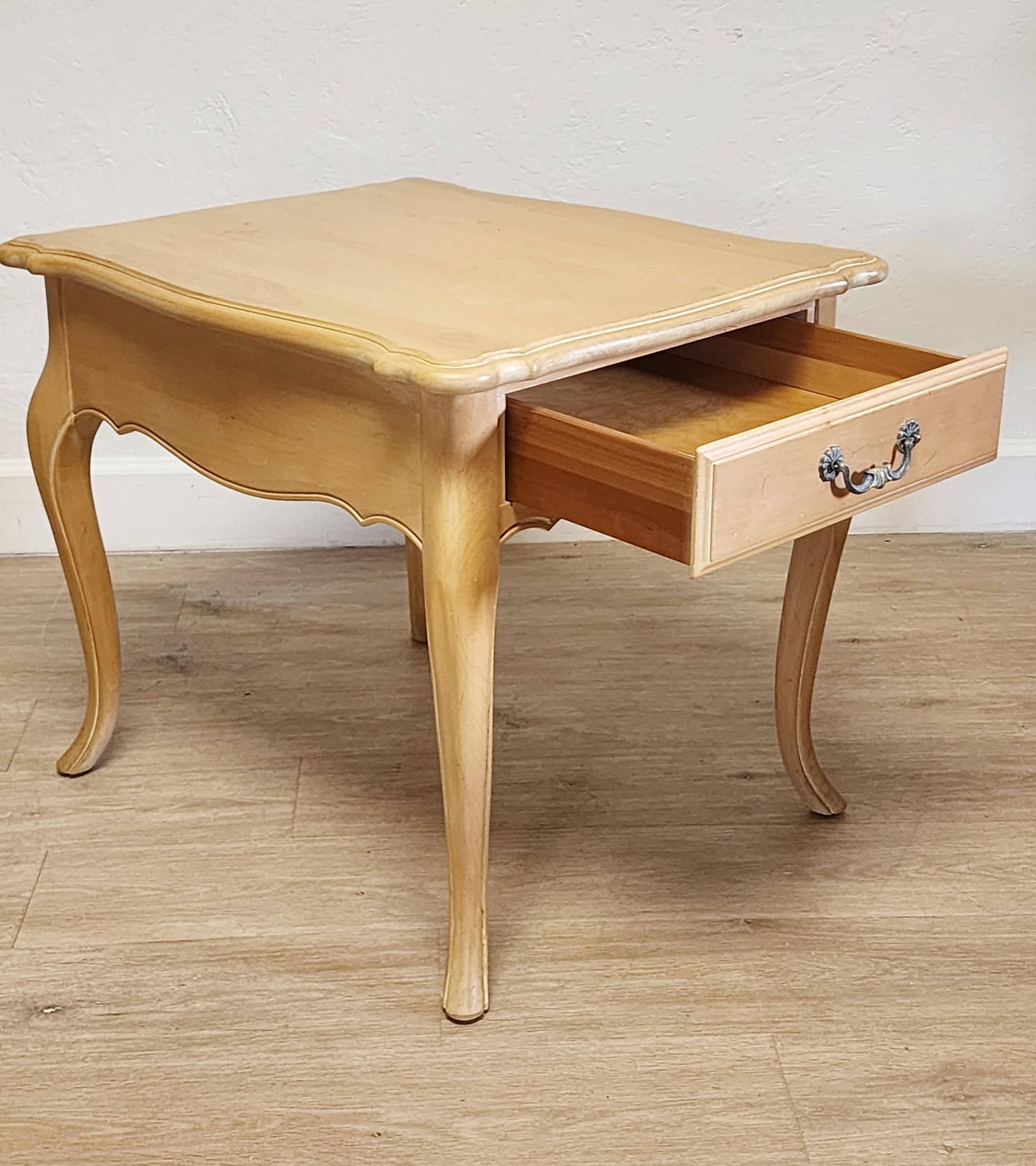 Ethan Allen Bisque Country French One Drawer End Table-Farmhouse Ethan Allen Nightstand 26-8303-270