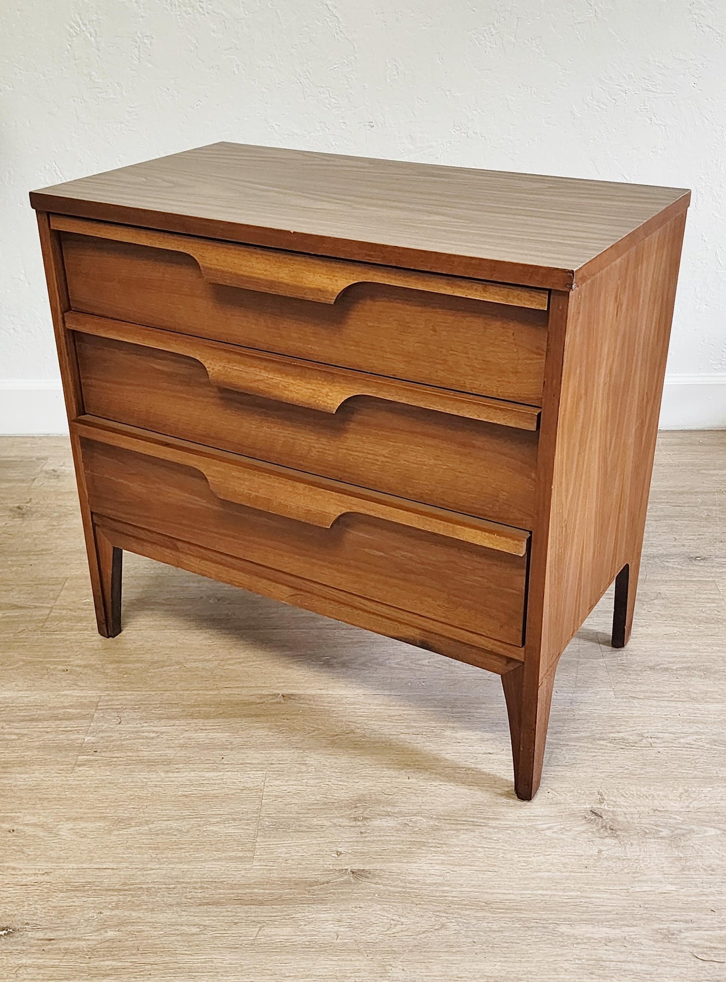 Johnson-Carper Fashion Trend Dresser & Low Chest Set-MCM 1960s Sculpted Solid Wood Bedroom 2 Pieces