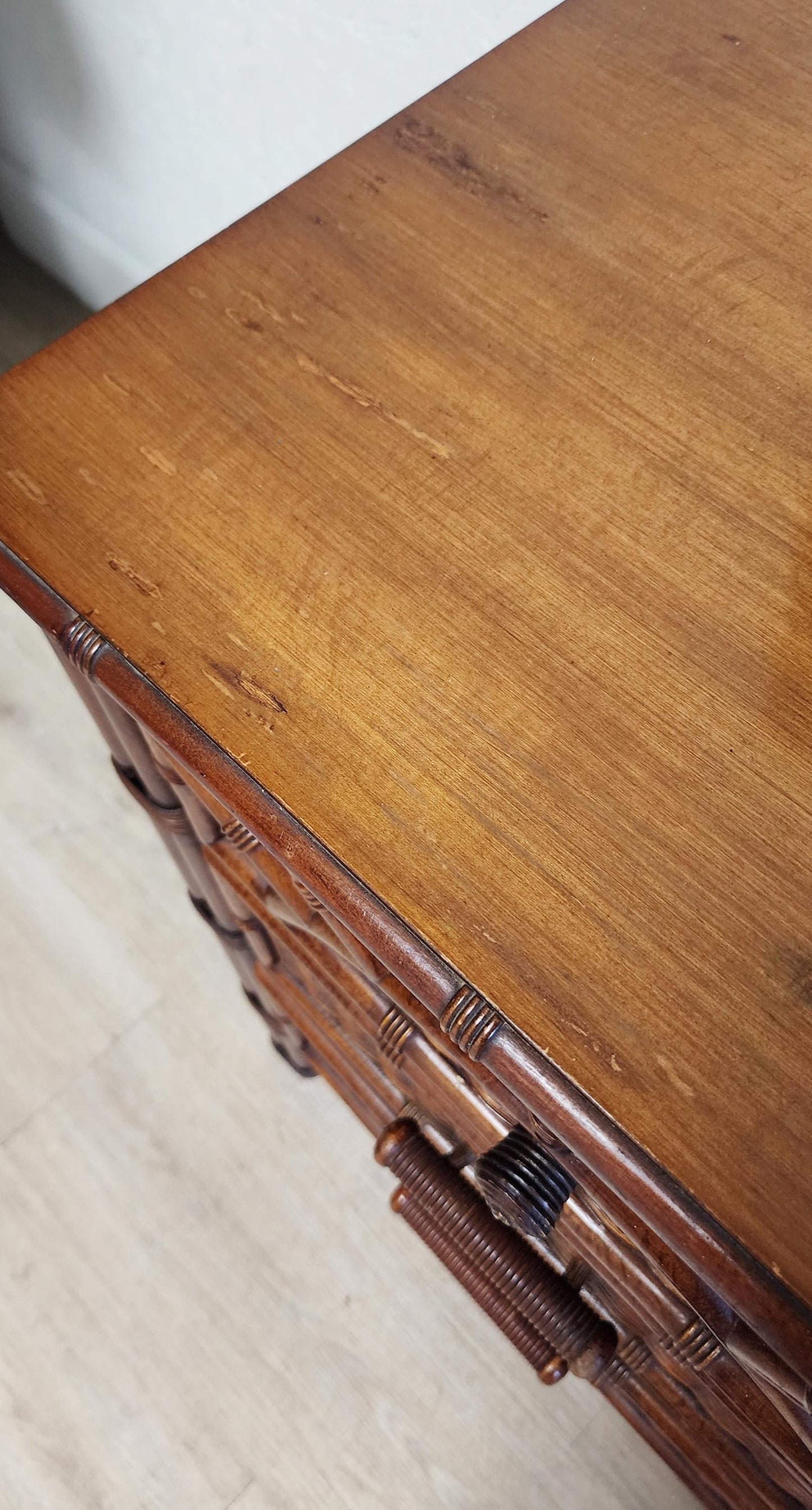 HENRY LINK Wicker Rattan Sunburst DESK & Chair-Palm Beach Starburst Coastal Desk