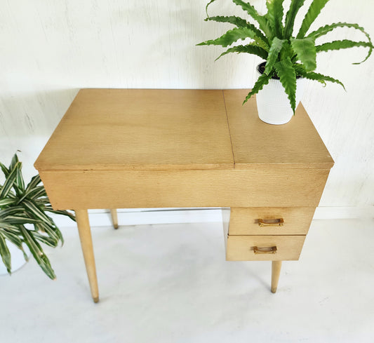 Blonde MCM Sewing Machine Cabinet 