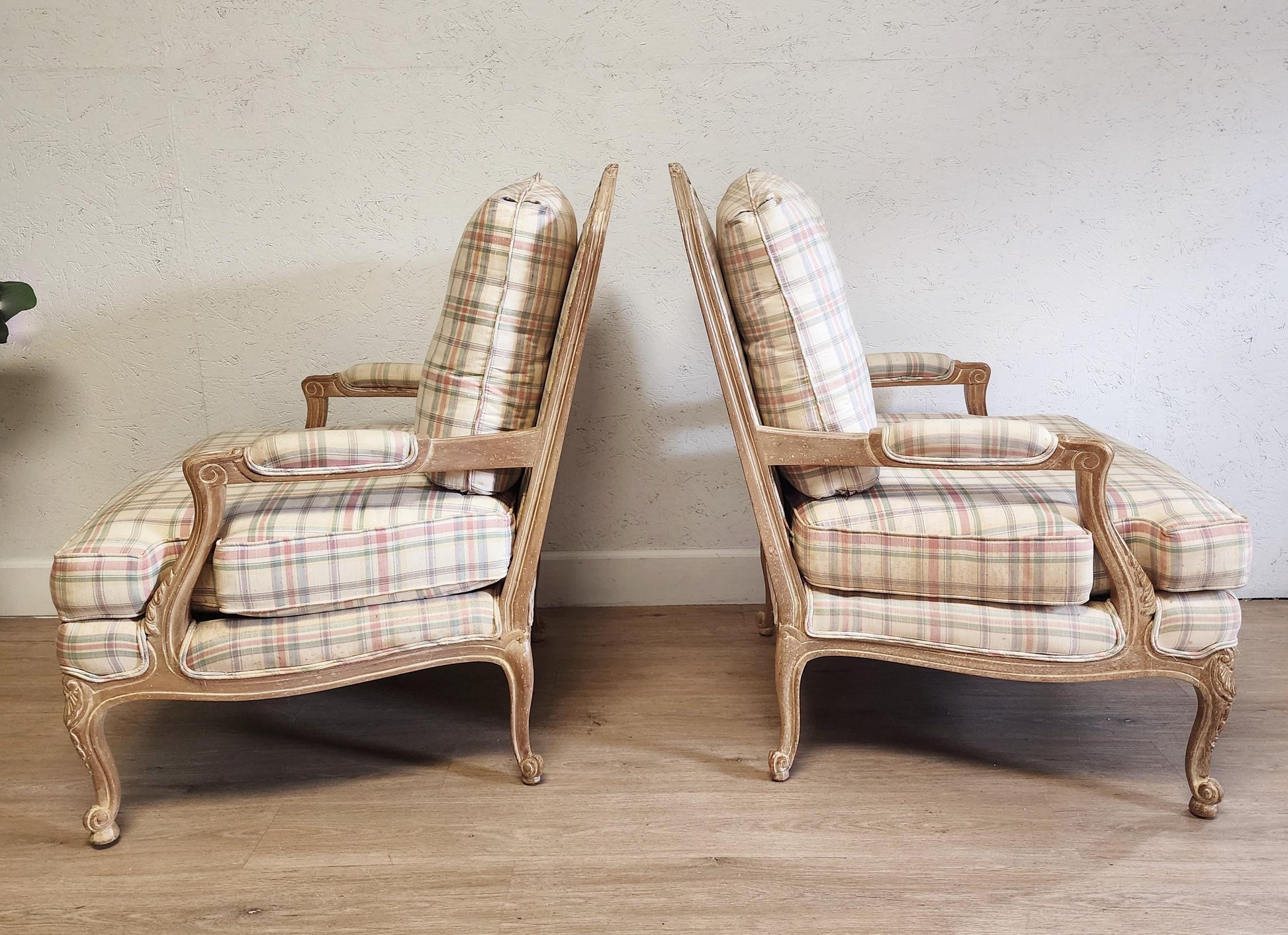 Pair Vintage Sherrill French Country Arm Chairs