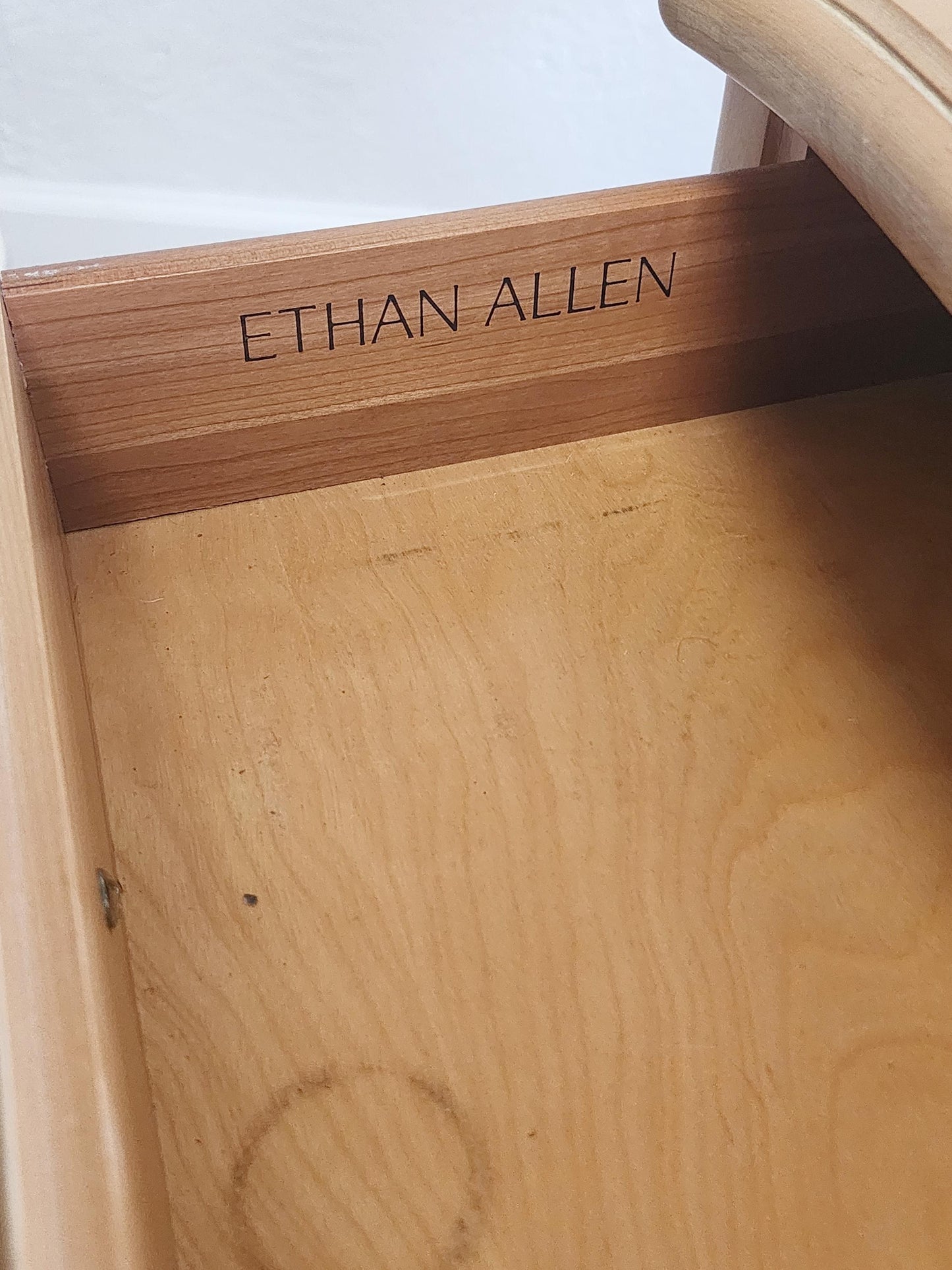 Ethan Allen Bisque Country French One Drawer End Table-Farmhouse Ethan Allen Nightstand 26-8303-270