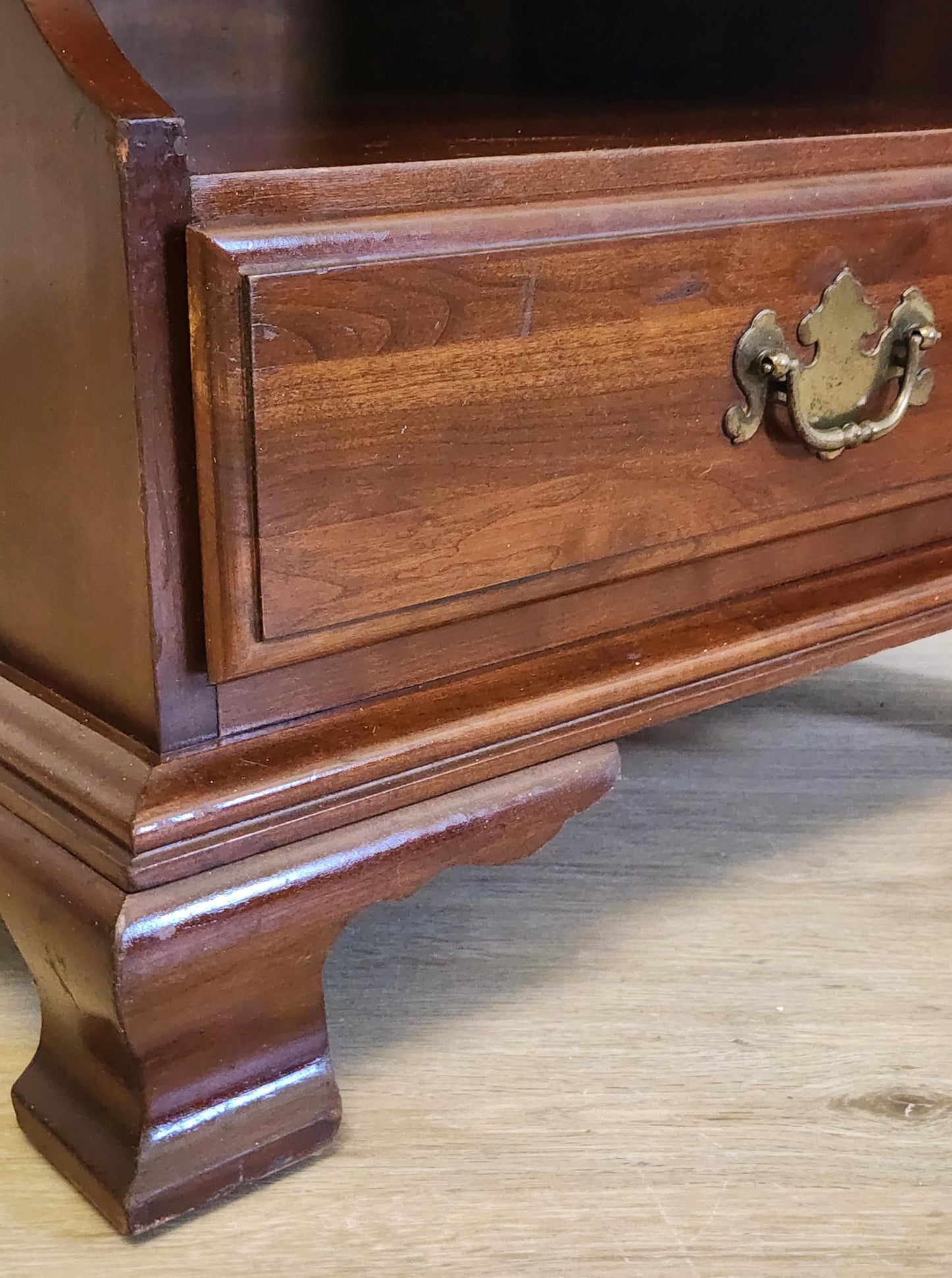 Ethan Allen American Traditional Nightstand Solid Cherry 11-5016 Open Cabinet 2 Drawer Classic End Table