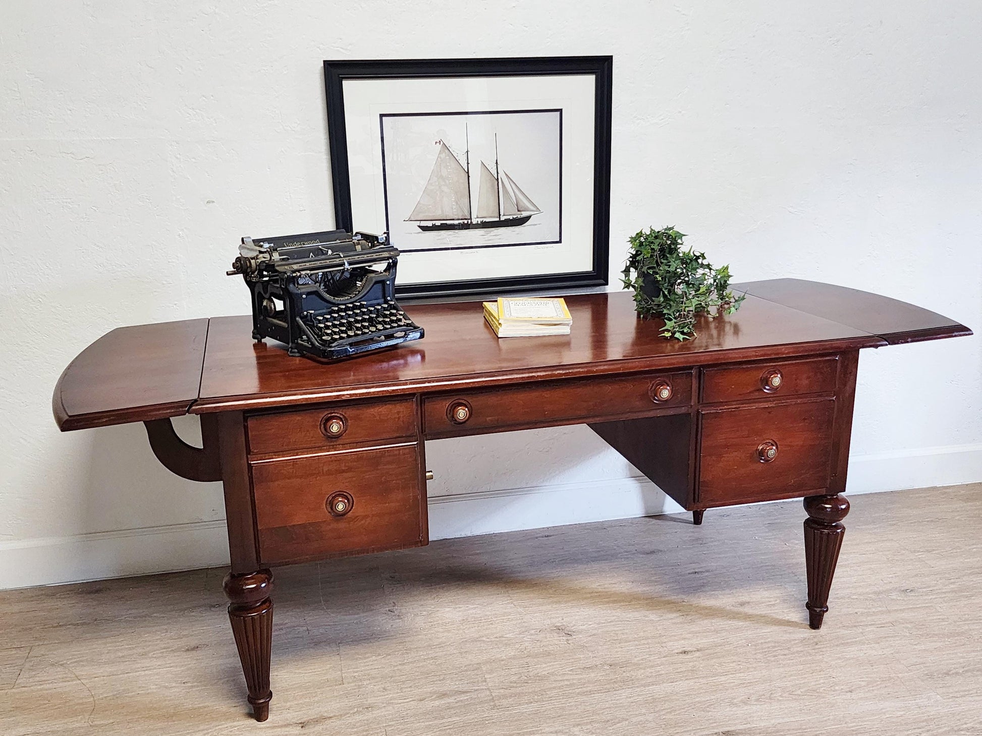 ethan allen large floatable dropleaf desk british classics