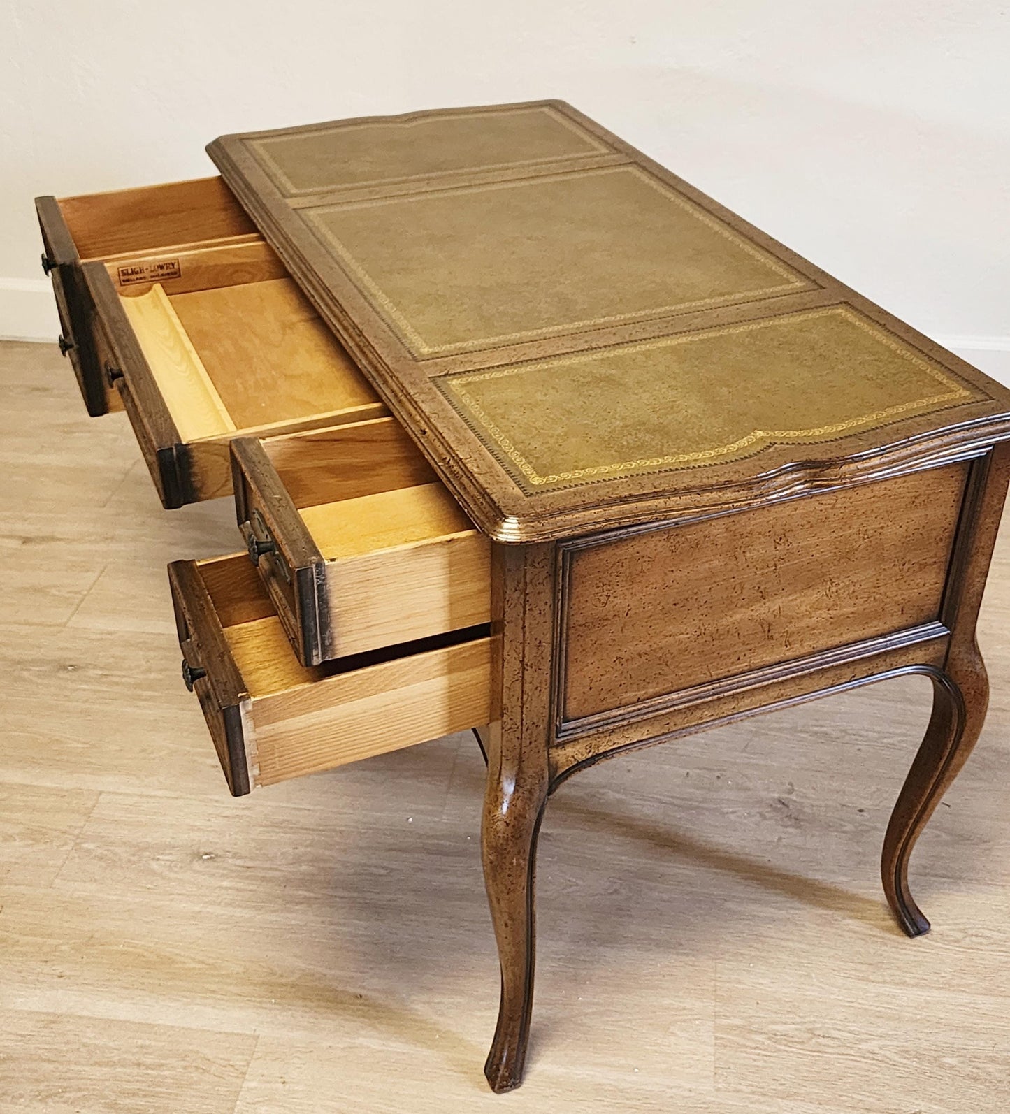 SLIGH Lowry French Writing Desk-Leather Top Vintage Vanity-Custom Finish Available-Petite Desk-Romantic Painted Desk