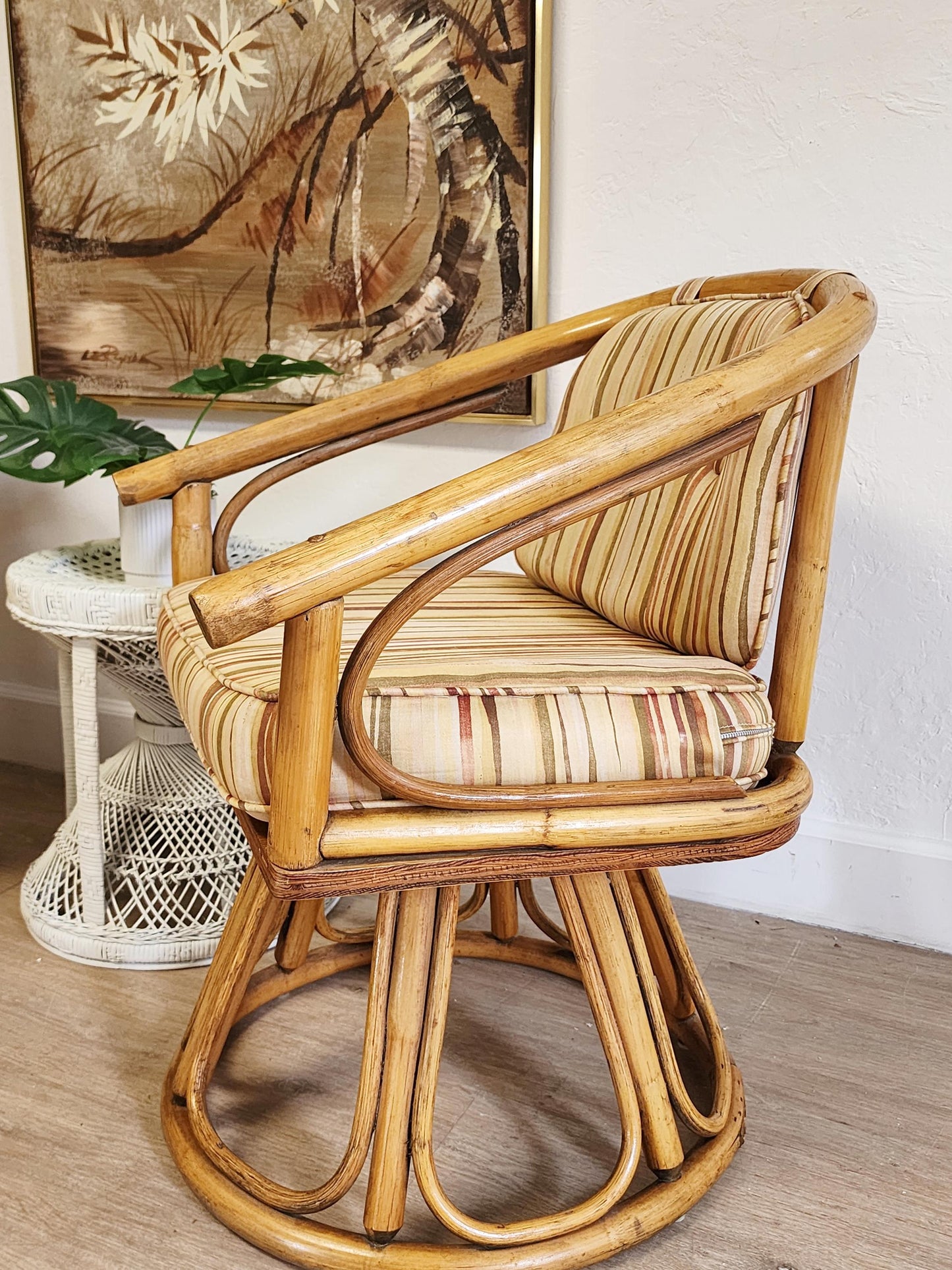 coastal retro bent rattan chair