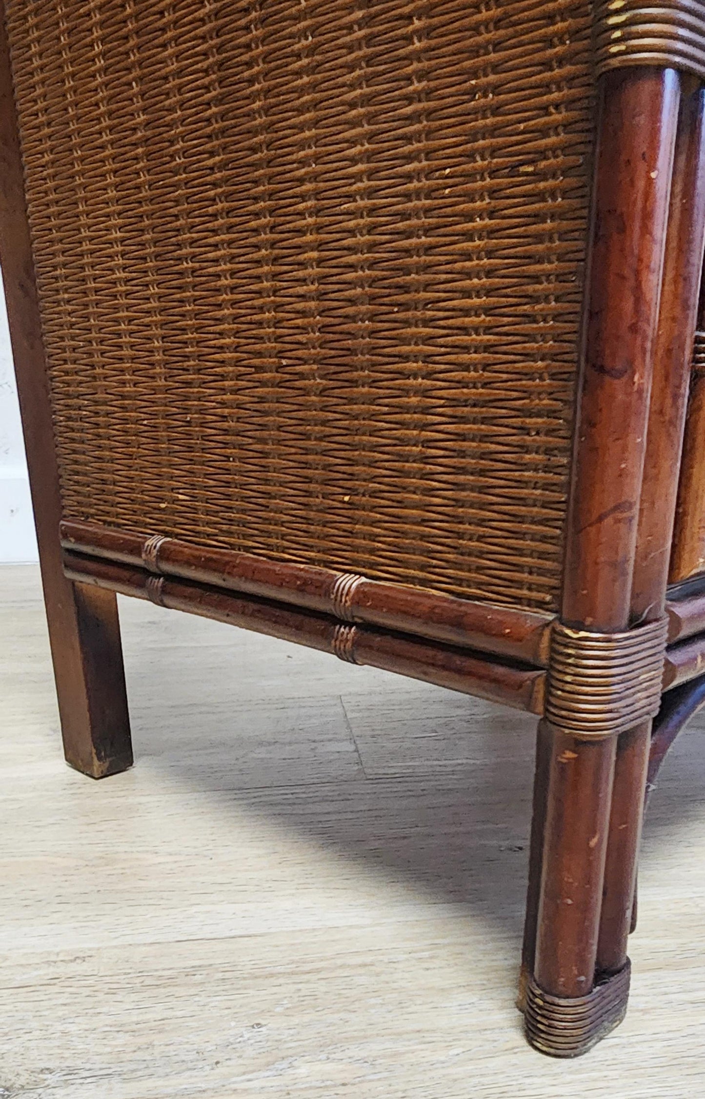 HENRY LINK Wicker Rattan Sunburst DESK & Chair-Palm Beach Starburst Coastal Desk