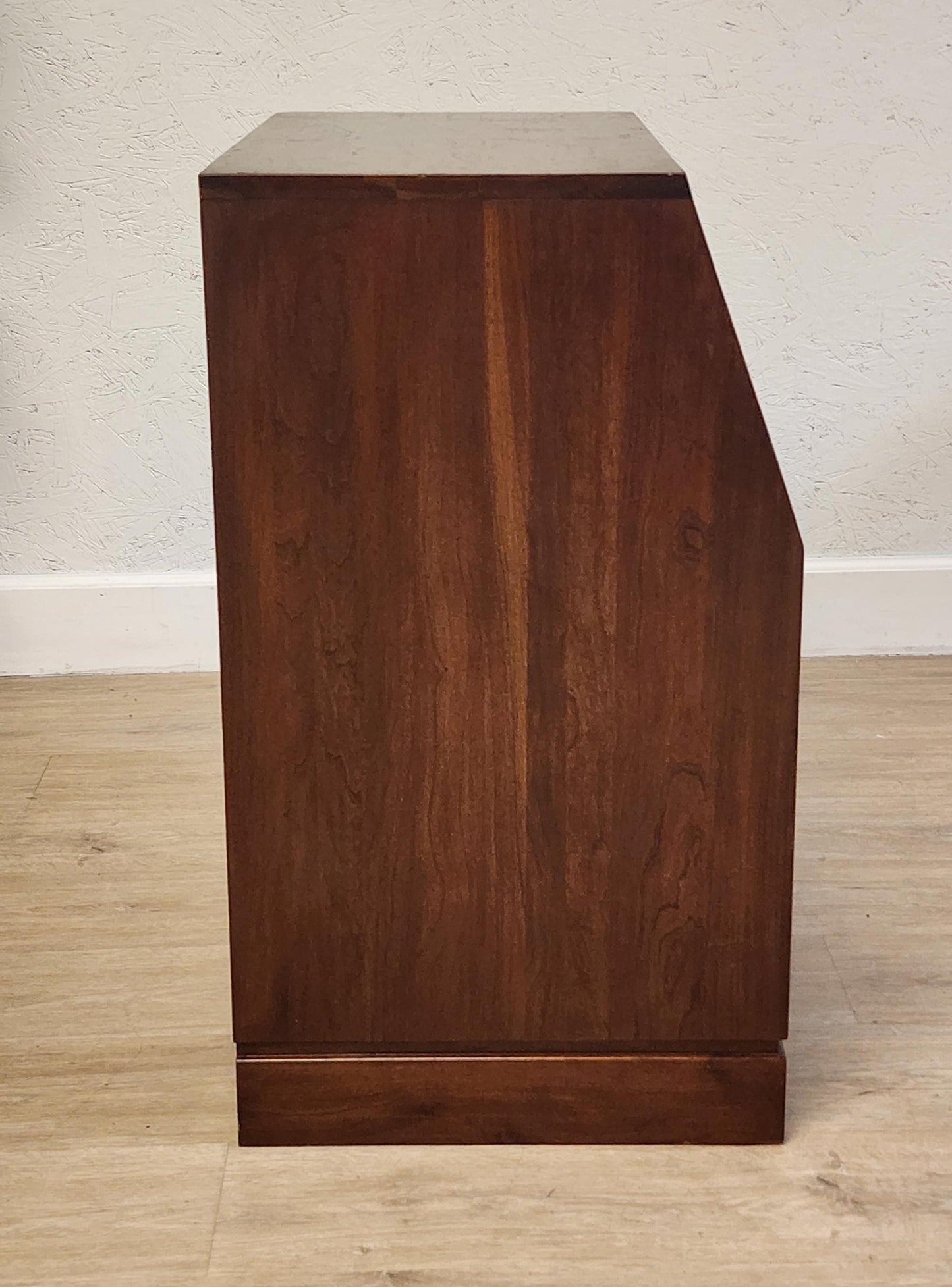 Ethan Allen Campaign Nightstand-Brass & Cherry Vintage Slant Front Campaign Storage End Table Night Stand-27-5116