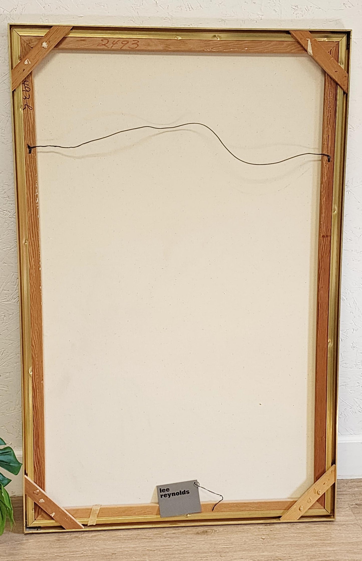 LEE Reynolds Birds w/ Bamboo  MCM Vanguard Studios Asian Nature LARGE Vertical Painting, Earth Tones Vintage Reynolds