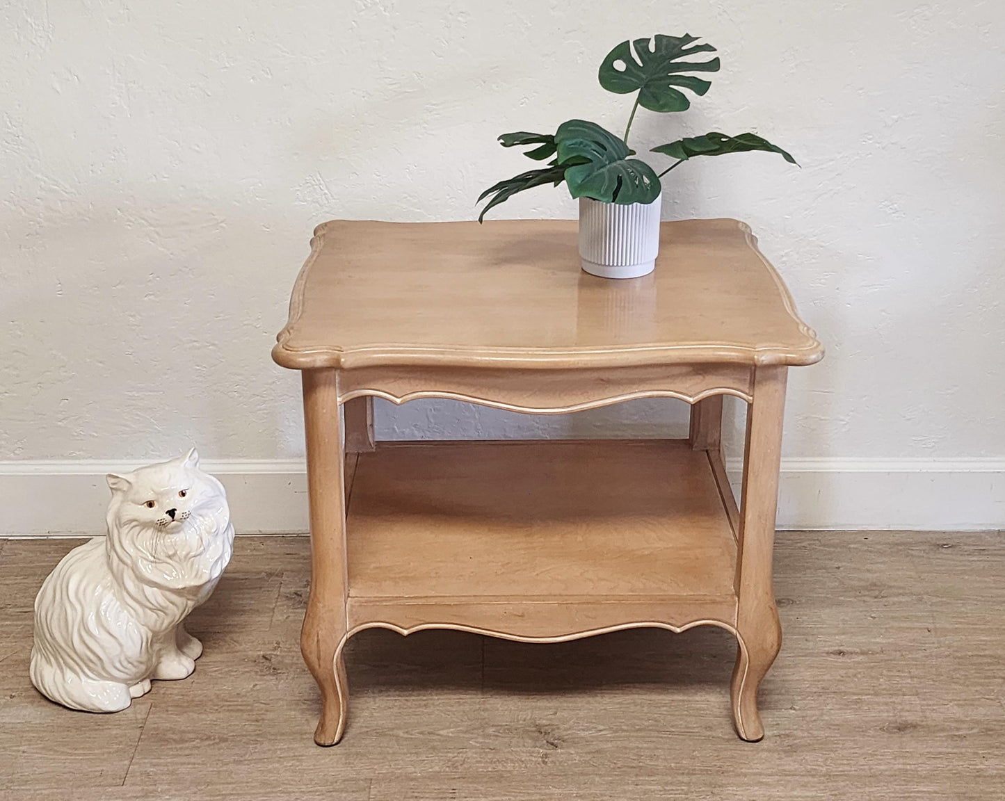 Ethan Allen Bisque French Country End Table-Farmhouse Ethan Allen 2 tier Nightstand 26-8304-270