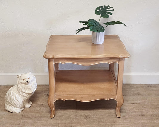 Ethan Allen Bisque French Country End Table-Farmhouse Ethan Allen 2 tier Nightstand 26-8304-270