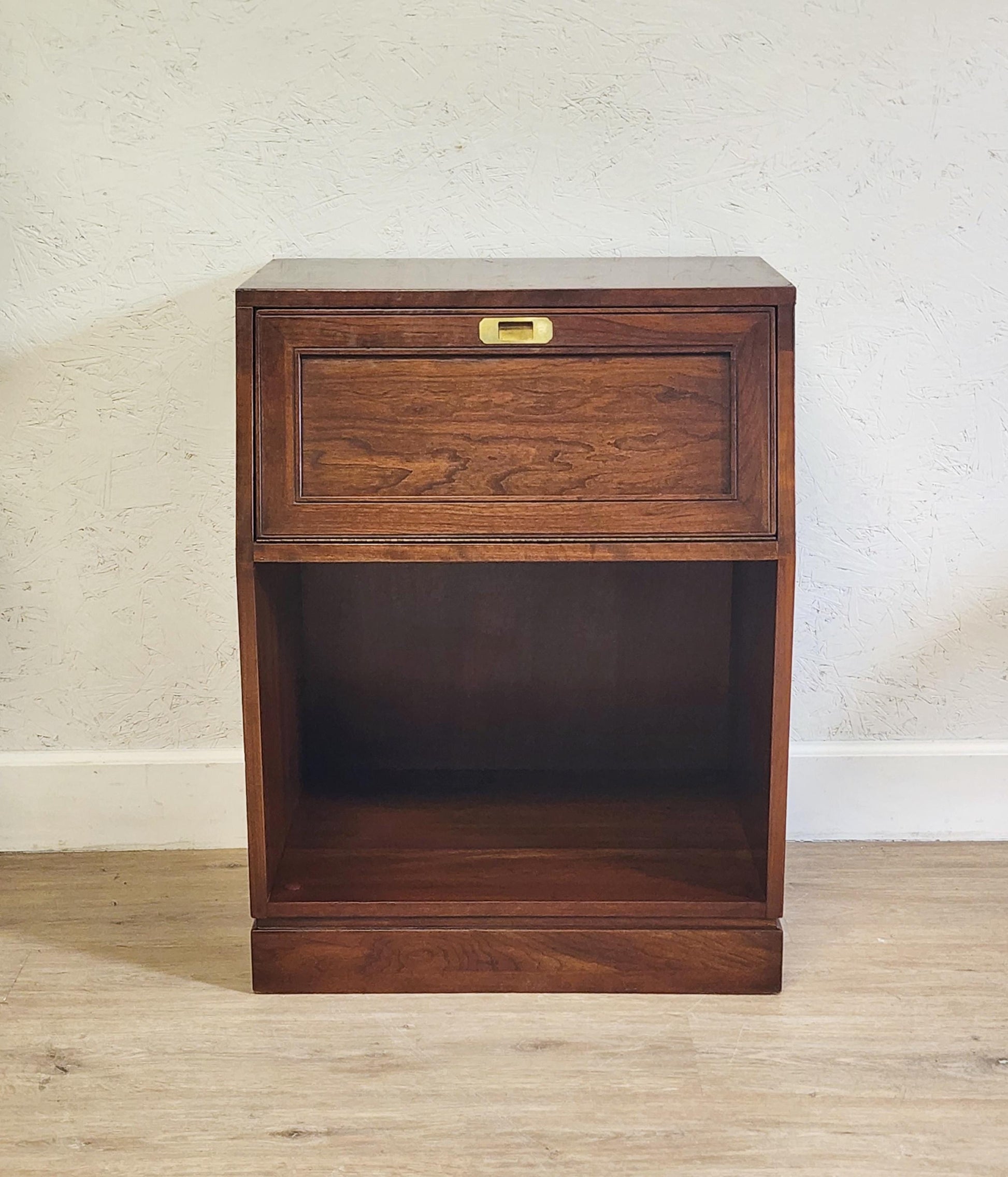 vintage campaign end table ethan allen