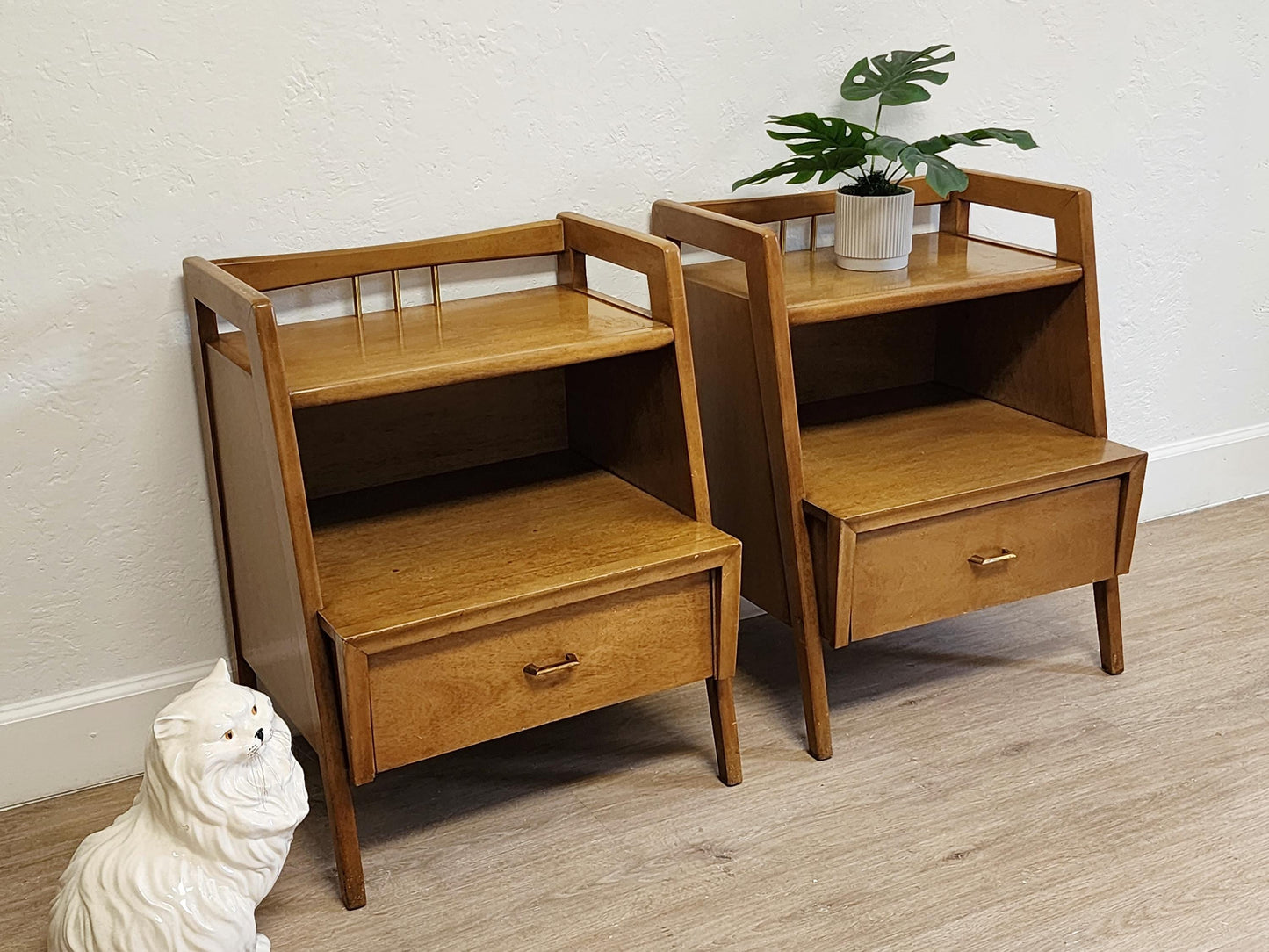 mcm pair end tables by kent coffey