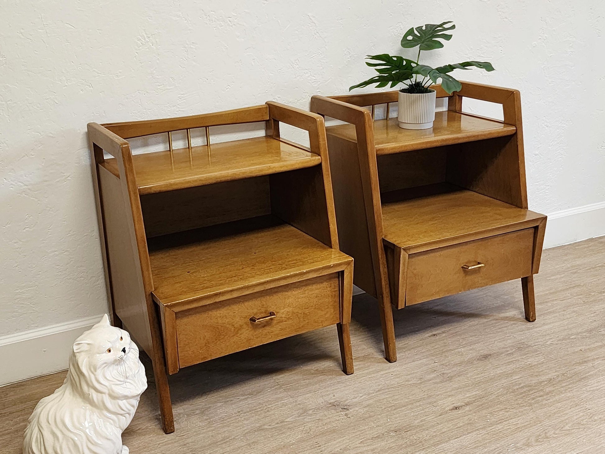 mcm pair end tables by kent coffey